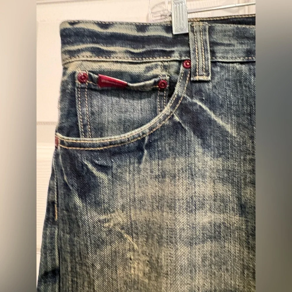 Y2K‎ Fubu The Collection Embroidered Rap Hip Hop Baggy Denim Jean Size 36x32 Men
